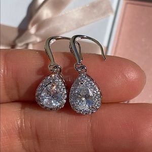 Silver plated cubic zirconia earrings